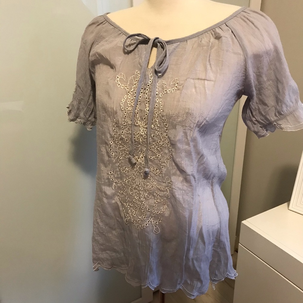 Sisters Lilac/Blue Peasant Top